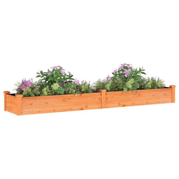 vidaXL Høybed med foring brun 240x45x25 cm heltre gran