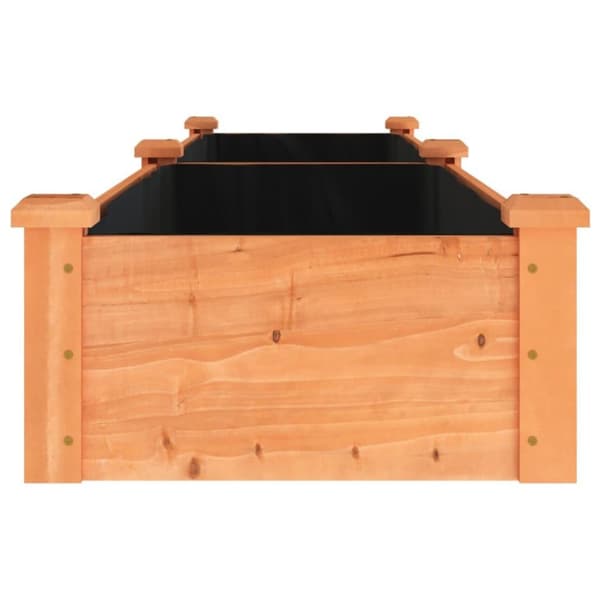 vidaXL Høybed med foring brun 240x45x25 cm heltre gran