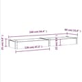Miniatyrbilde 8 av 8: vidaXL Høybed med foring 240x60x25 cm heltre gran