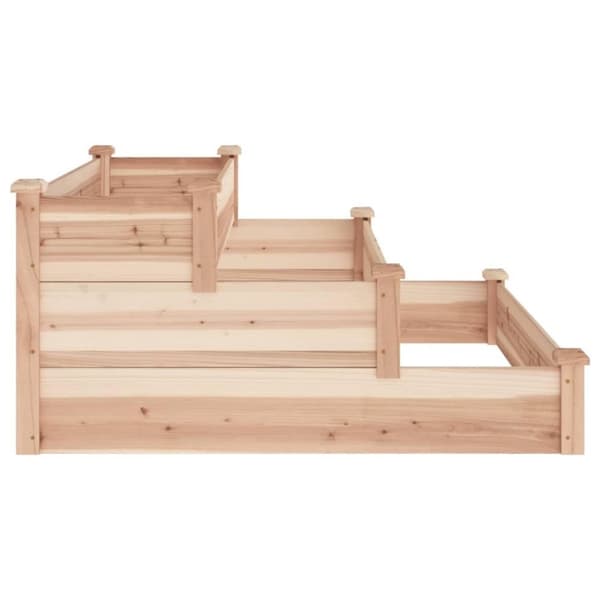 vidaXL Odlingslåda upphöjd 120x120x56 cm massivt granträ