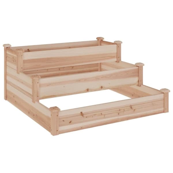 vidaXL Odlingslåda upphöjd 120x120x56 cm massivt granträ