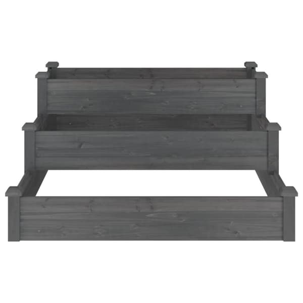 vidaXL Høybed grå 120x120x56 cm heltre gran