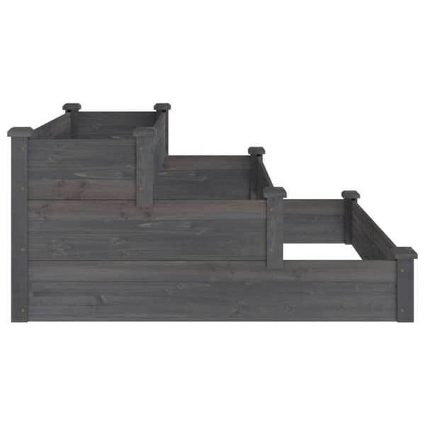 vidaXL Høybed grå 120x120x56 cm heltre gran