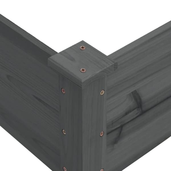 vidaXL Høybed grå 120x120x56 cm heltre gran