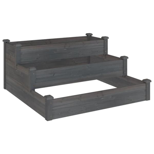 vidaXL Høybed grå 120x120x56 cm heltre gran