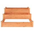 Miniatyrbilde 4 av 7: vidaXL Høybed brun 120x120x56 cm heltre gran