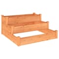 Miniatyrbilde 1 av 7: vidaXL Høybed brun 120x120x56 cm heltre gran