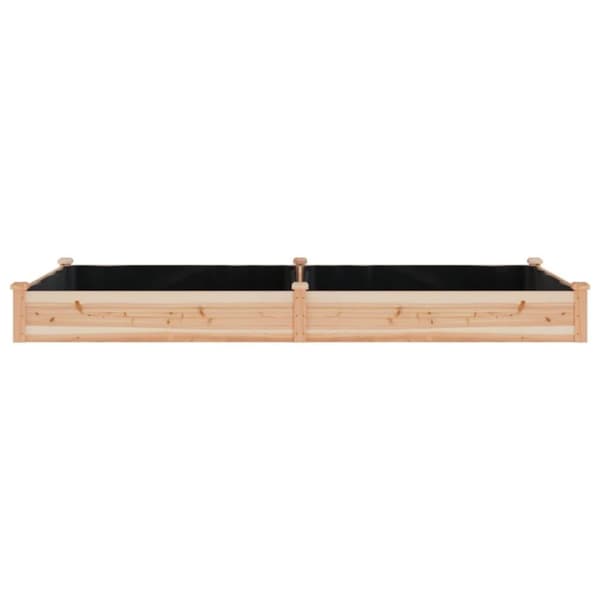vidaXL plantekasse med foring 240x120x25 cm massivt fyrretræ