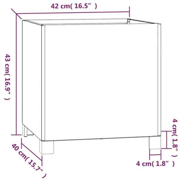 vidaXL plantekasser med ben 2 stk. 42x40x43 cm cortenstål rustfarvet