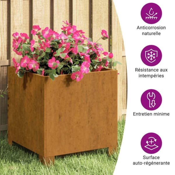 vidaXL plantekasse med ben 32x30x33 cm cortenstål rustfarvet