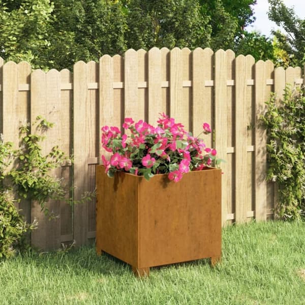 vidaXL plantekasse med ben 32x30x33 cm cortenstål rustfarvet