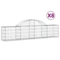 Miniatyrbilde 1 av 6: vidaXL Gabionkurver buede 8 stk 200x30x40/60 cm galvanisert jern