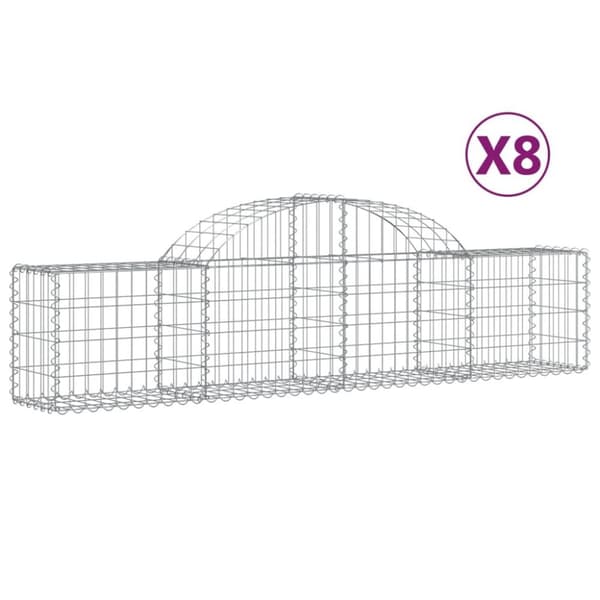 vidaXL Kaarevat kivikorit 8 kpl 200x30x40/60 cm galvanoitu rauta