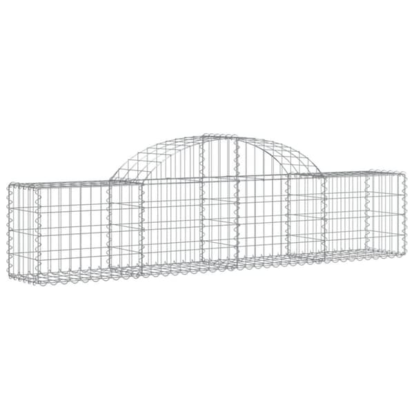 vidaXL buede gabionkurve 14 stk. 200x30x40/60 cm galvaniseret jern
