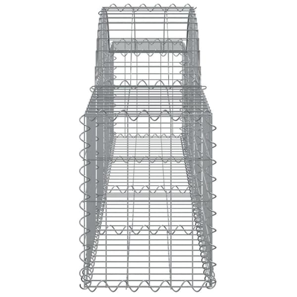 vidaXL buede gabionkurve 14 stk. 200x30x40/60 cm galvaniseret jern