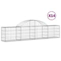 Miniatyrbillede 1 af 6: vidaXL buede gabionkurve 14 stk. 200x30x40/60 cm galvaniseret jern