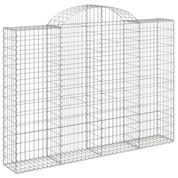 vidaXL buede gabionkurve 10 stk. 200x30x140/160 cm galvaniseret jern