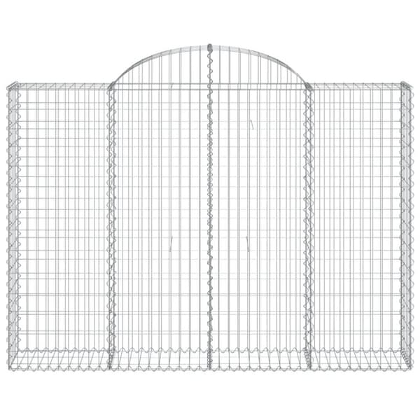 vidaXL buede gabionkurve 10 stk. 200x30x140/160 cm galvaniseret jern