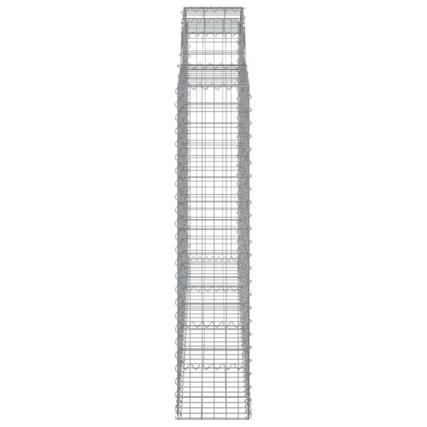 vidaXL buede gabionkurve 10 stk. 200x30x140/160 cm galvaniseret jern