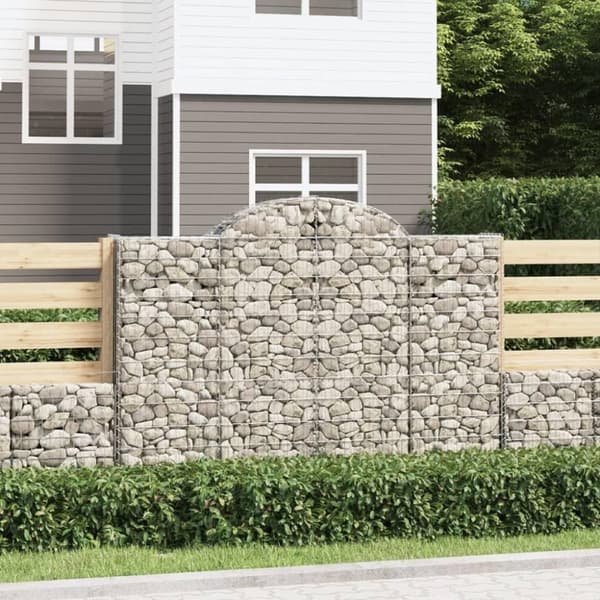 vidaXL buede gabionkurve 10 stk. 200x30x140/160 cm galvaniseret jern
