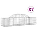 Miniatyrbilde 1 av 6: vidaXL Gabionkurver buede 7 stk 200x50x40/60 cm galvanisert jern