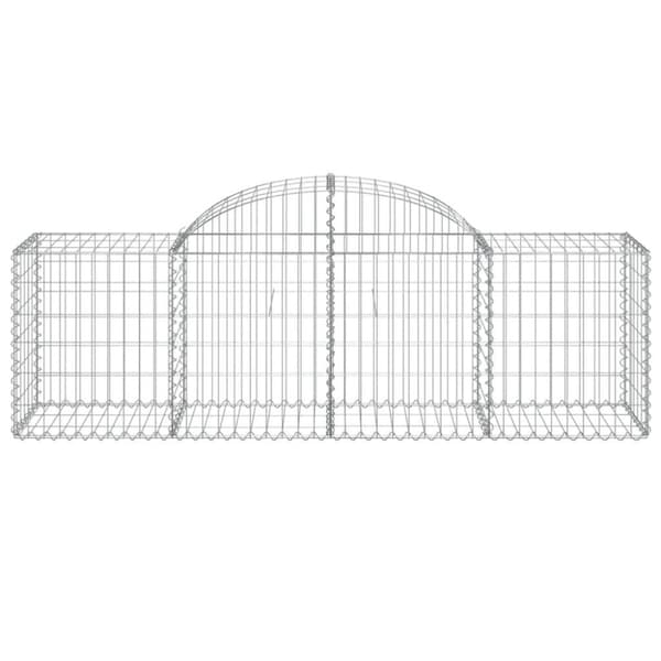 vidaXL Gabioner bågformade 2 st 200x50x60/80 cm galvaniserat järn