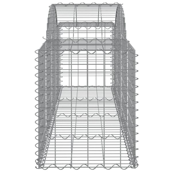 vidaXL Gabioner bågformade 4 st 200x50x60/80 cm galvaniserat järn