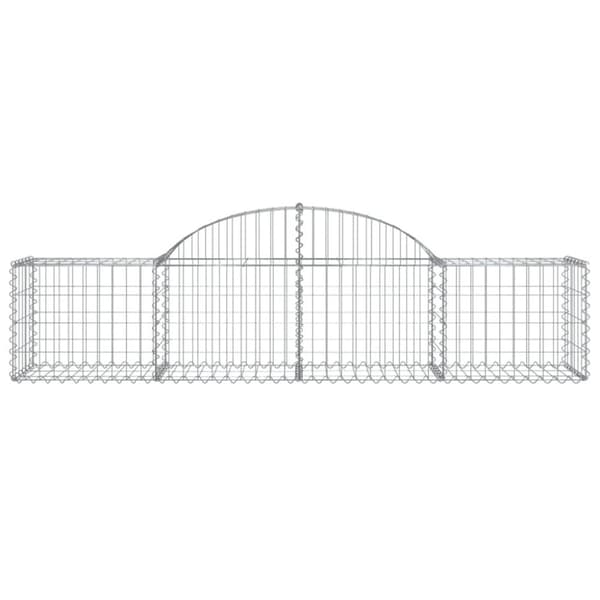 vidaXL buede gabionkurve 7 stk. 200x50x40/60 cm galvaniseret jern