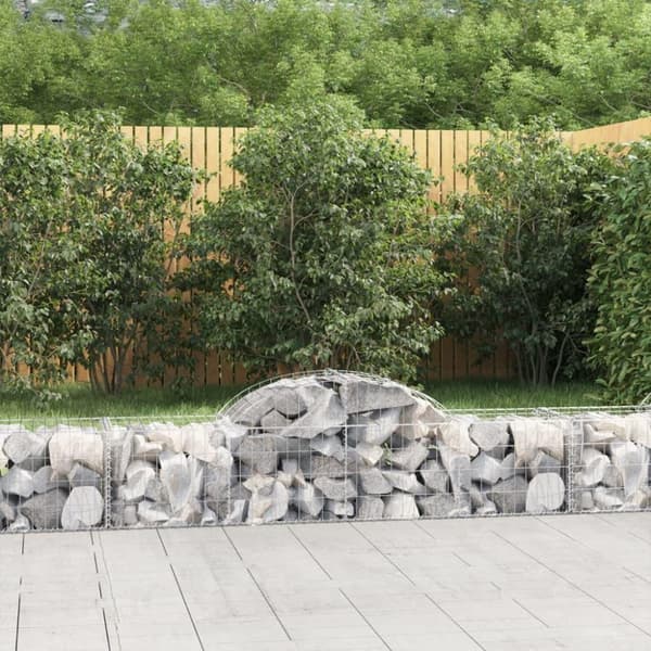 vidaXL buede gabionkurve 7 stk. 200x50x40/60 cm galvaniseret jern