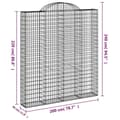 Miniatyrbillede 6 af 6: vidaXL buede gabionkurve 3 stk. 200x30x220/240 cm galvaniseret jern