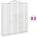 Miniatyrbillede 1 af 6: vidaXL buede gabionkurve 3 stk. 200x30x220/240 cm galvaniseret jern