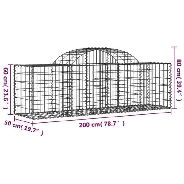 vidaXL Kaarevat kivikorit 4 kpl 200x50x60/80 cm galvanoitu rauta