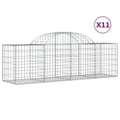 Miniatyrbilde 1 av 6: vidaXL Gabionkurver buede 11 stk 200x50x60/80 cm galvanisert jern