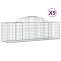 Miniatyrbilde 1 av 6: vidaXL Gabionkurver buede 9 stk 200x50x60/80 cm galvanisert jern