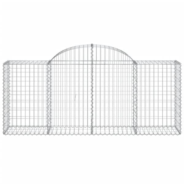 vidaXL Gabioner bågformade 8 st 200x50x80/100 cm galvaniserat järn