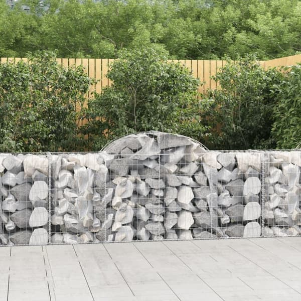 vidaXL Gabioner bågformade 8 st 200x50x80/100 cm galvaniserat järn
