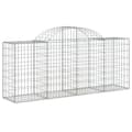 Miniatyrbilde 3 av 6: vidaXL Gabionkurver buede 9 stk 200x50x80/100 cm galvanisert jern