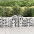 Miniatyrbilde 2 av 6: vidaXL Gabionkurver buede 9 stk 200x50x80/100 cm galvanisert jern
