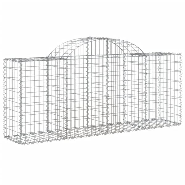 vidaXL Gabionkurver buede 7 stk 200x50x80/100 cm galvanisert jern