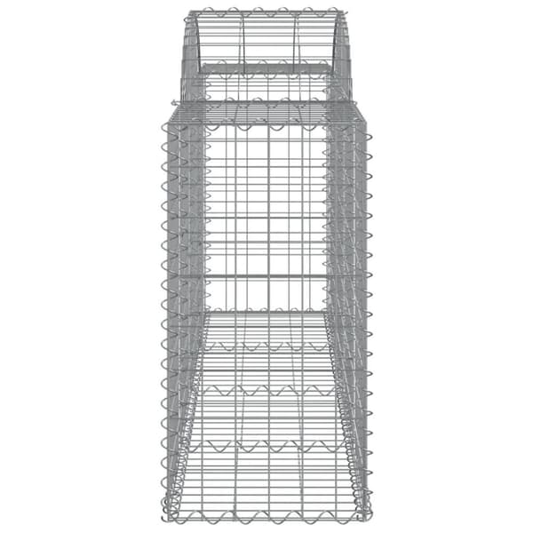 vidaXL Gabionkurver buede 7 stk 200x50x80/100 cm galvanisert jern
