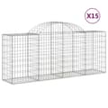 Miniatyrbilde 1 av 6: vidaXL Gabionkurver buede 15 stk 200x50x80/100 cm galvanisert jern