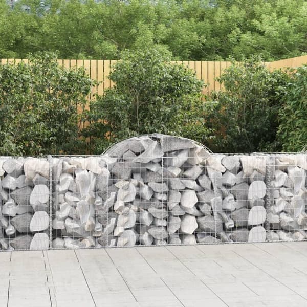 vidaXL Gabionkurver buede 25 stk 200x50x80/100 cm galvanisert jern