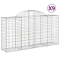 Miniatyrbilde 1 av 6: vidaXL Gabionkurver buede 9 stk 200x50x100/120 cm galvanisert jern