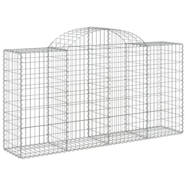 vidaXL Gabionkurver buede 10 stk 200x50x100/120 cm galvanisert jern