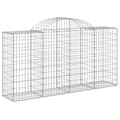 Miniatyrbilde 3 av 6: vidaXL Gabionkurver buede 2 stk 200x50x100/120 cm galvanisert jern