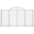 Miniatyrbilde 4 av 6: vidaXL Gabionkurver buede 2 stk 200x50x100/120 cm galvanisert jern