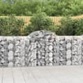 Miniatyrbilde 2 av 6: vidaXL Gabionkurver buede 2 stk 200x50x100/120 cm galvanisert jern