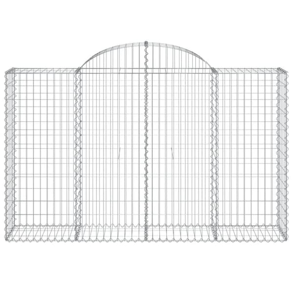 vidaXL Gabionkurver buede 5 stk 200x50x120/140 cm galvanisert jern