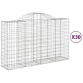 Miniatyrbilde 1 av 6: vidaXL Gabionkurver buede 30 stk 200x50x120/140 cm galvanisert jern