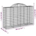 Miniatyrbilde 6 av 6: vidaXL Gabionkurver buede 13 stk 200x50x120/140 cm galvanisert jern
